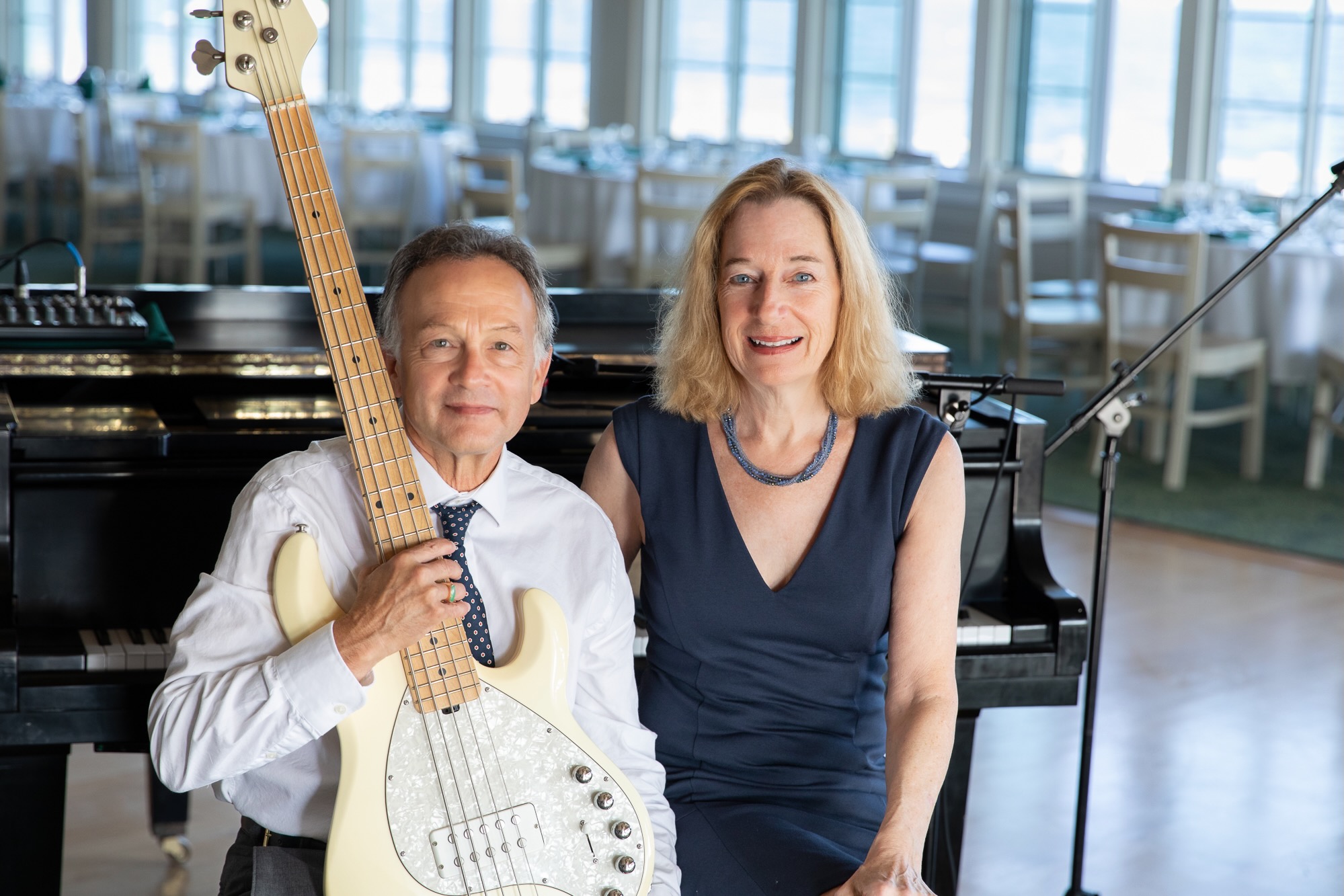 Debbie Sullivan and bassist Tom Charlap beside the piano